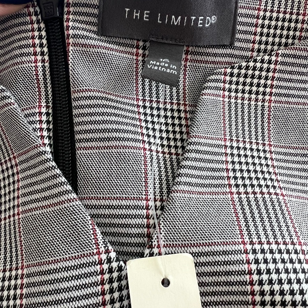 NWT The Limited 16 Gray Plaid Cap Sleeve Professional Dress Office Wear Classy - Picture 6 of 8